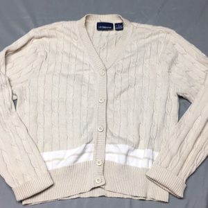 Liz Claiborne cream, cable-knit sweater